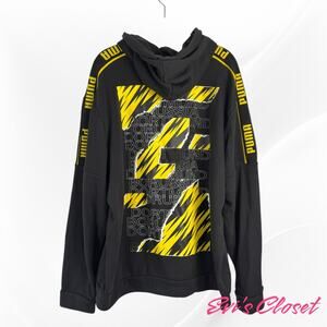 Puma Unisex Yellow Black Borussia Dortmund Hoodie Sz XL